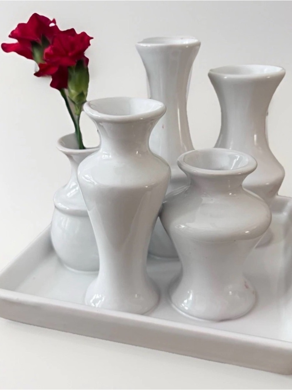 White Ceramic Bud Vases - Home Accents - Picture 1 of 4